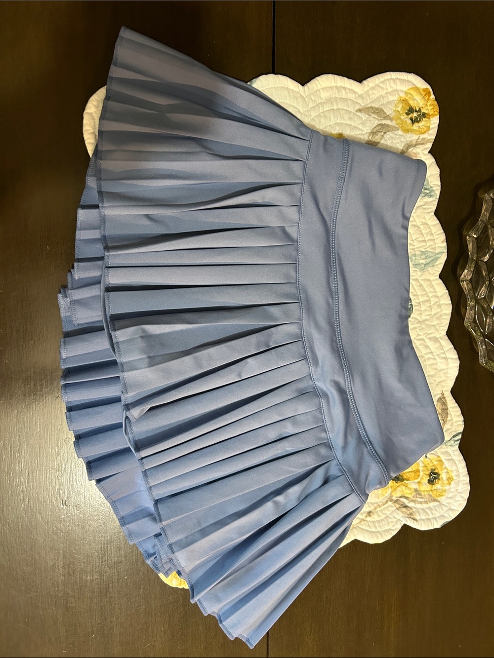 Light Blue Pleated Mini Skirt